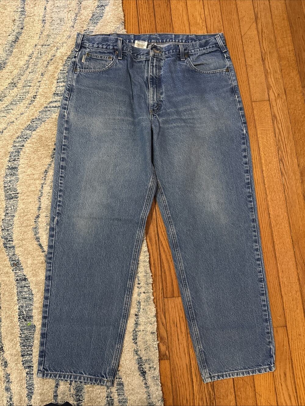 Carhartt B17 DST Mens Relaxed Fit Straight Leg Jeans Dark Stone Blue 40x32